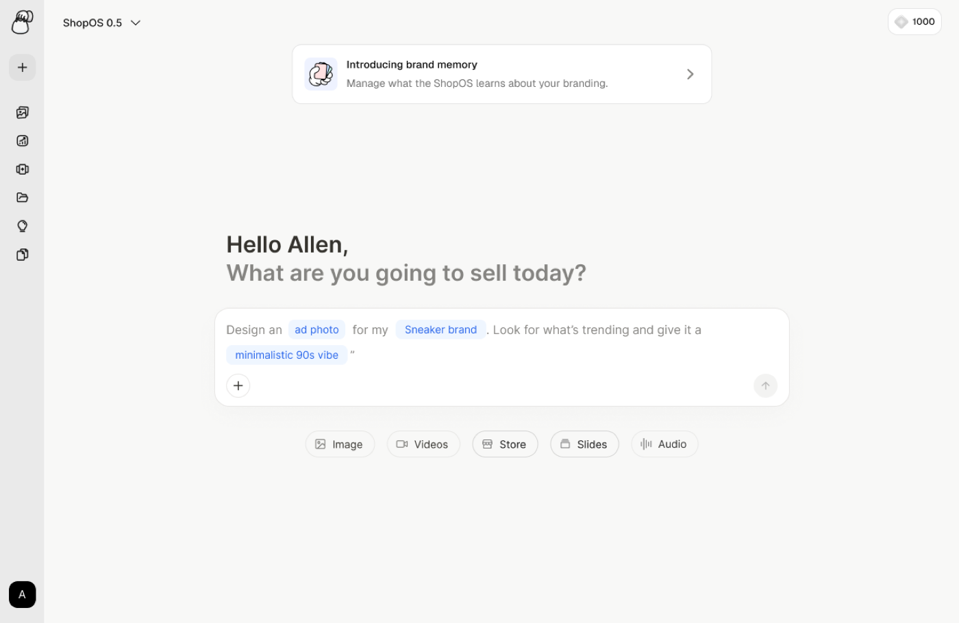 Brand DNA onboarding screen