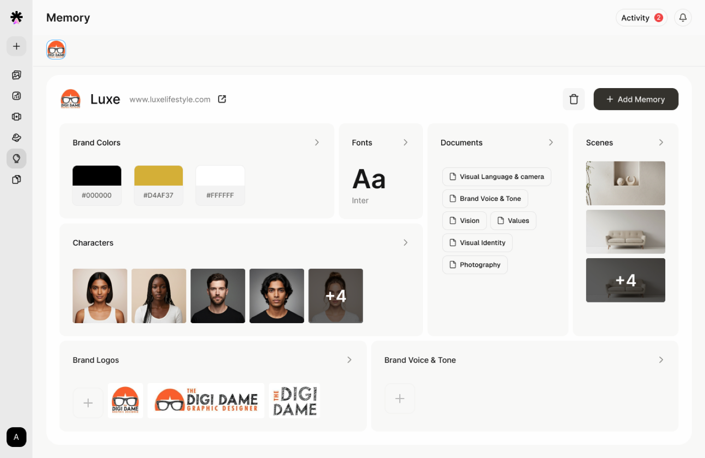 Brand DNA onboarding screen
