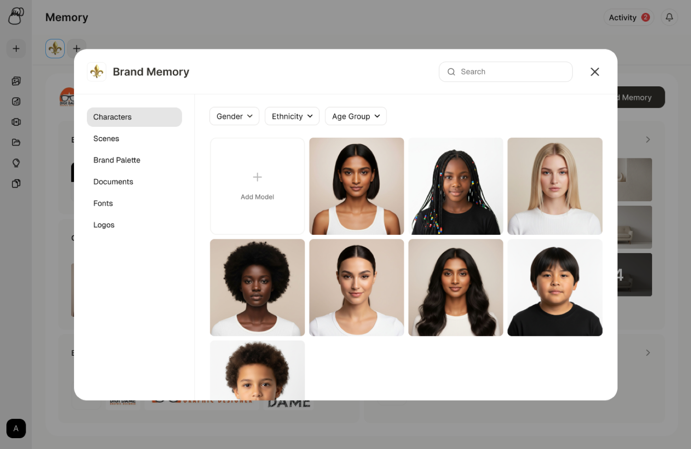 Brand DNA onboarding screen